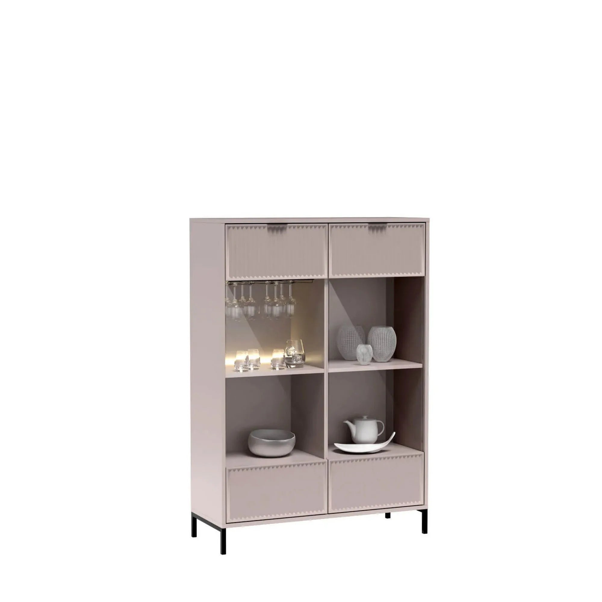 Vitrina LINKASTYLE LS8, casmir, PAL/sticla, 105x41x150 cm