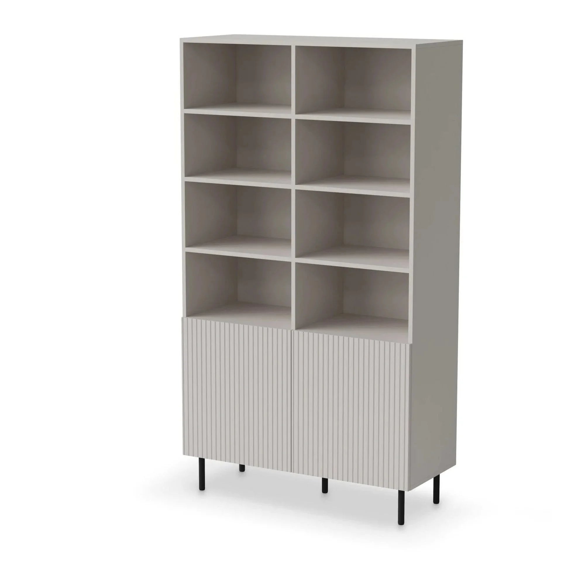 Biblioteca PAXOS REG-1, casmir/negru, PAL laminat/otel, 100x40x179 cm