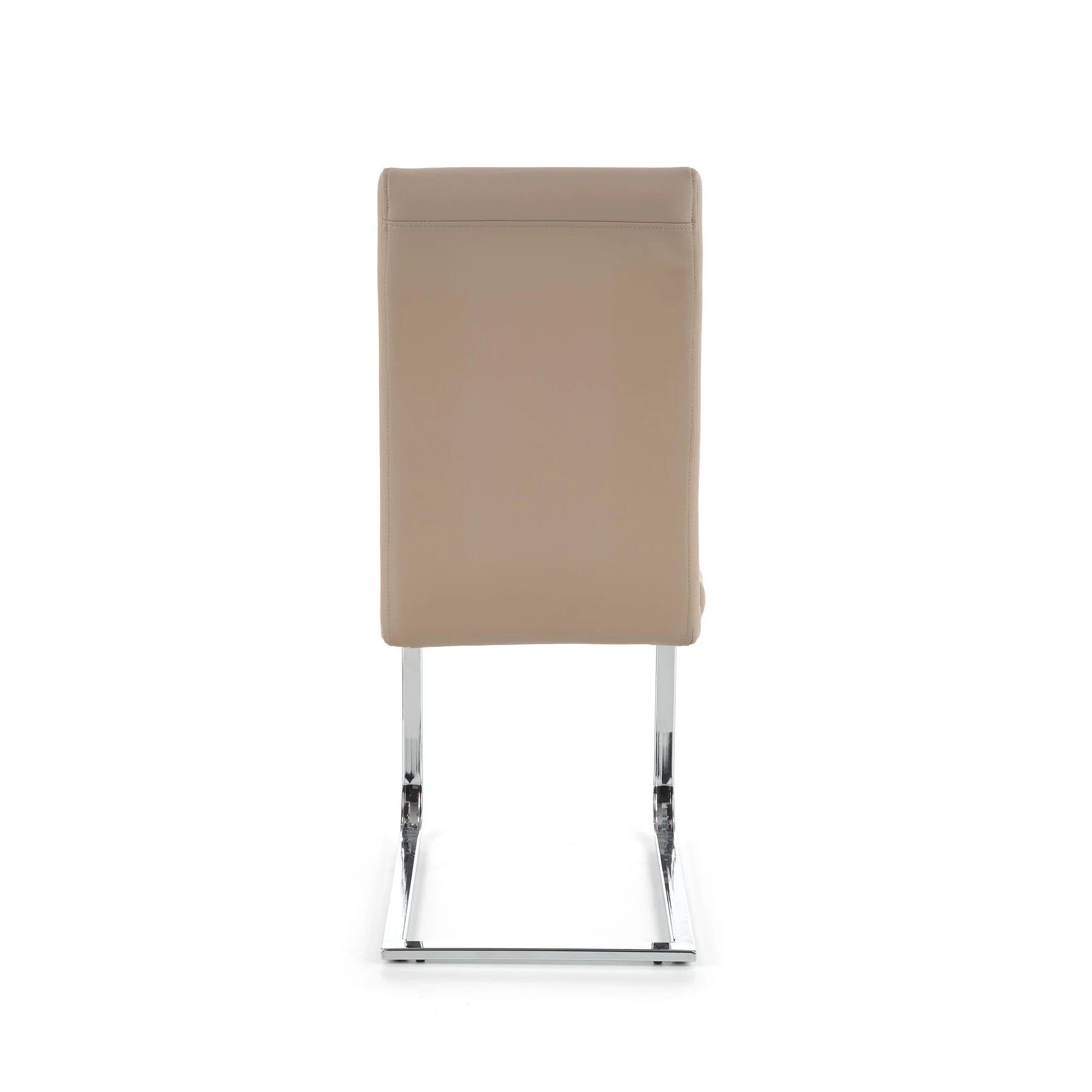 Scaun K85, cappuccino/crom, piele ecologic/metal, 42x56x100 cm