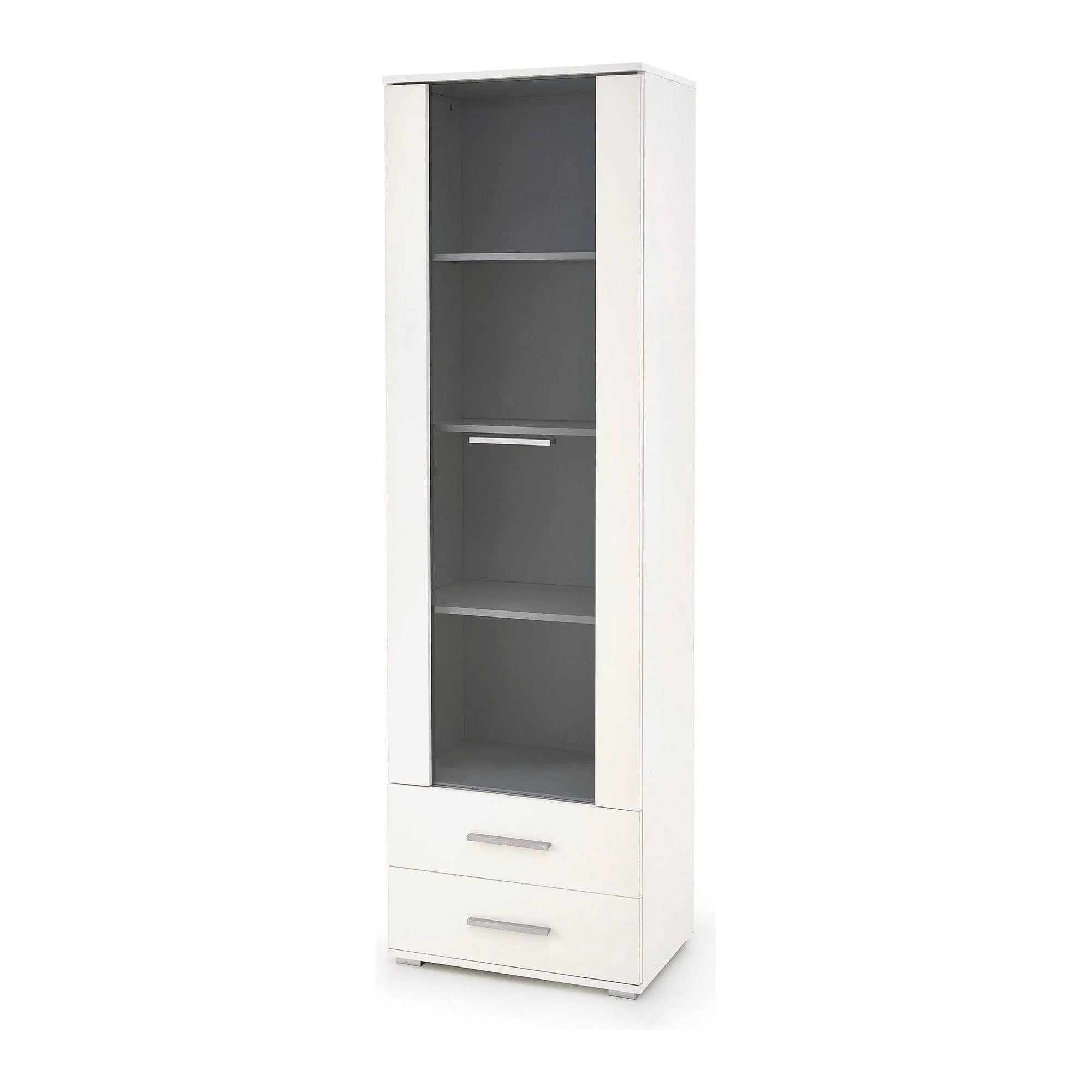 Vitrina LIMA W-1, alb, PAL laminat/sticla, 60x40x200 cm