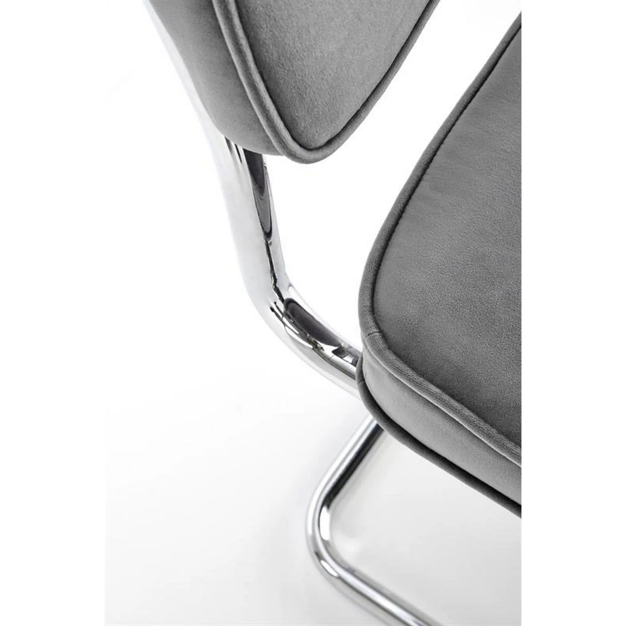 Scaun K510, gri/crom, stofa catifelata/otel, 49x55x85 cm