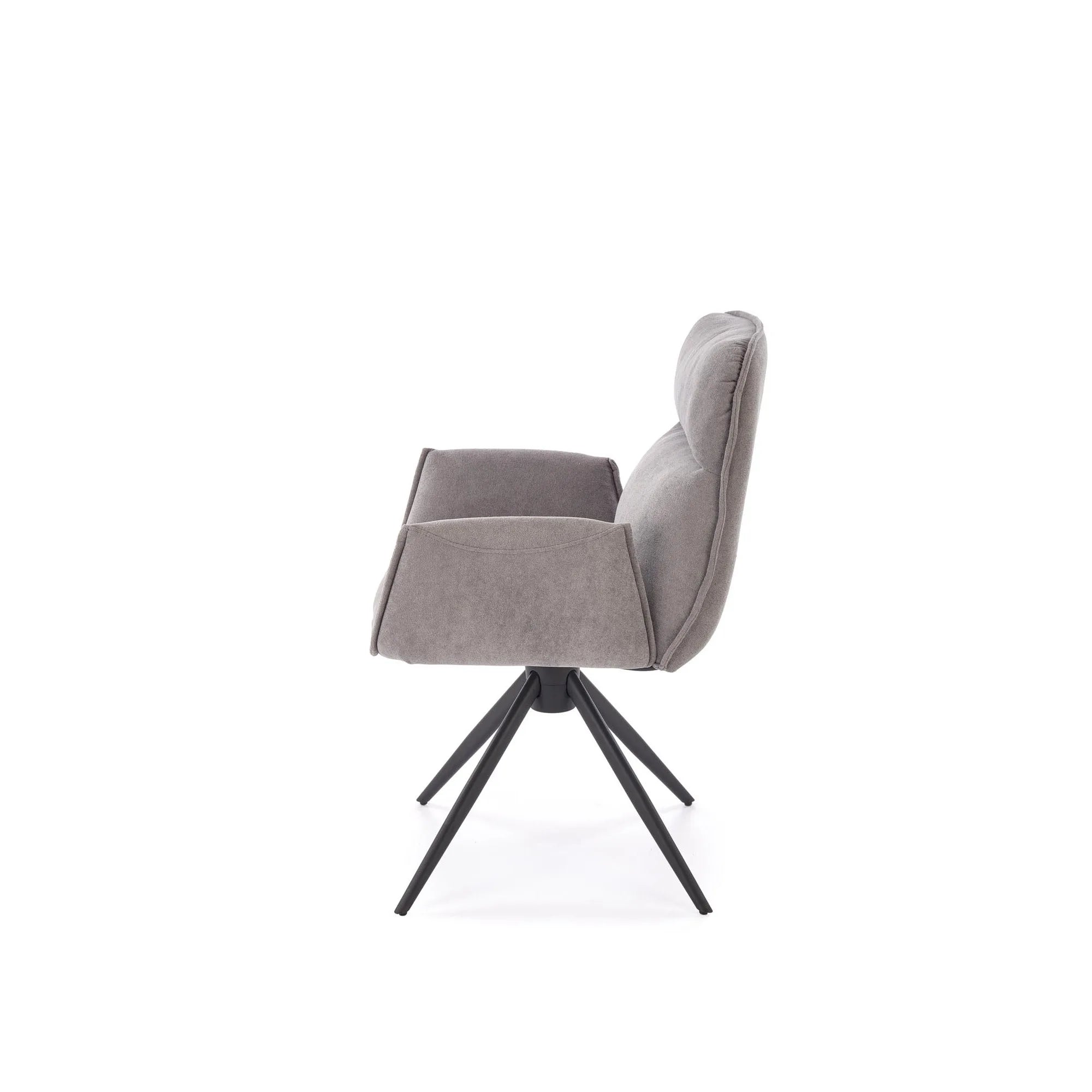 Scaun K574, gri/negru, stofa catifelata/otel, 60x60x88 cm
