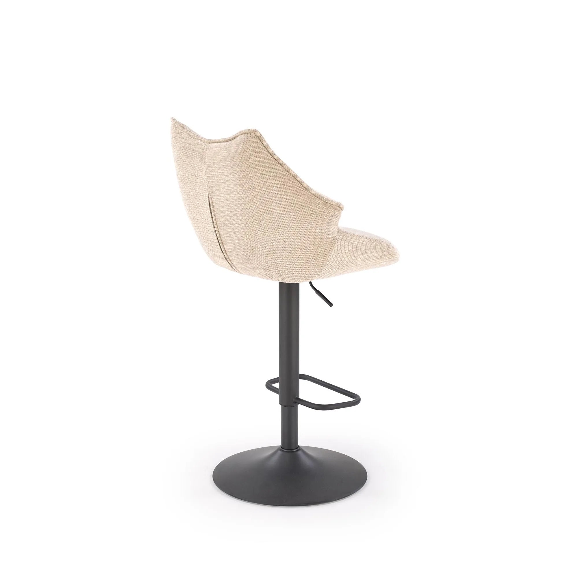 Scaun bar H122, bej/negru, stofa clasica/metal, 50x54x96/118 cm