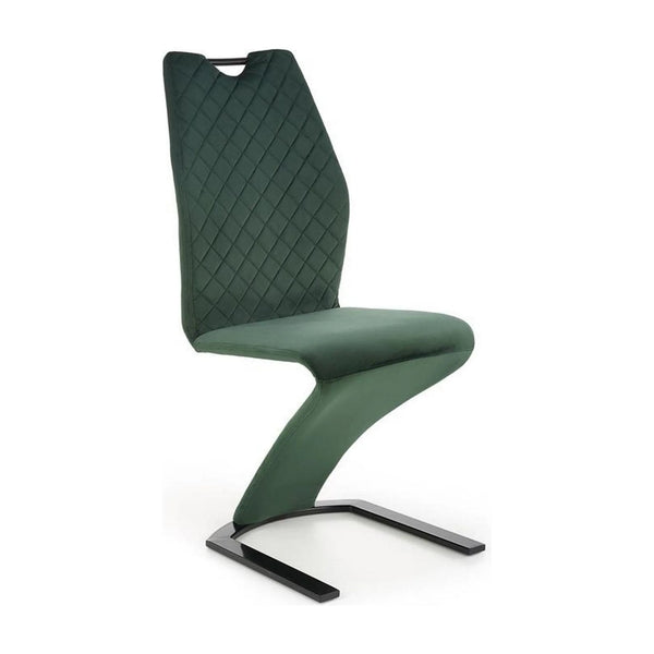 Scaun K442, verde inchis/negru, stofa catifelata/metal, 46x61x102 cm