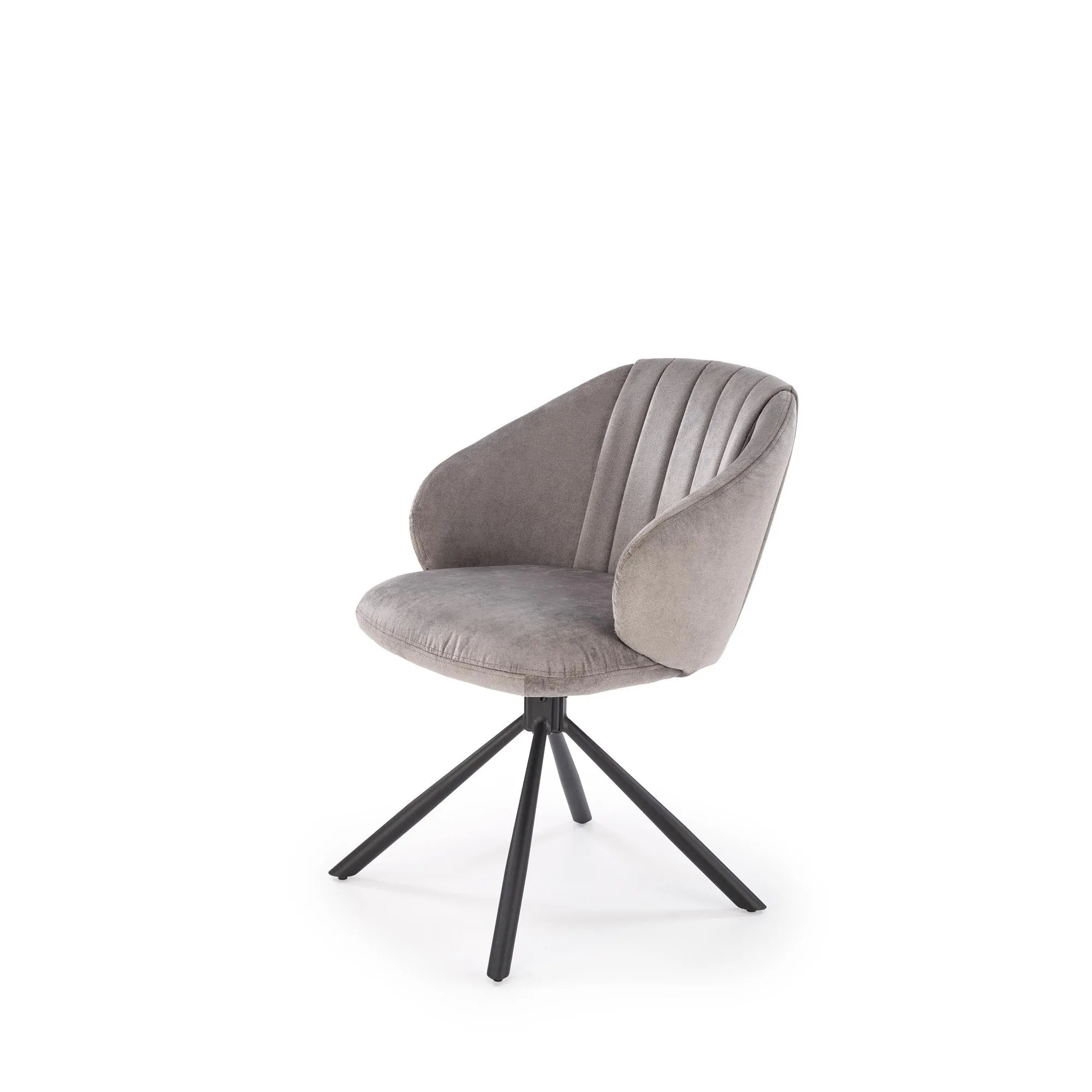 Scaun rotativ K533, gri/negru, stofa clasica/metal, 57x60x80 cm