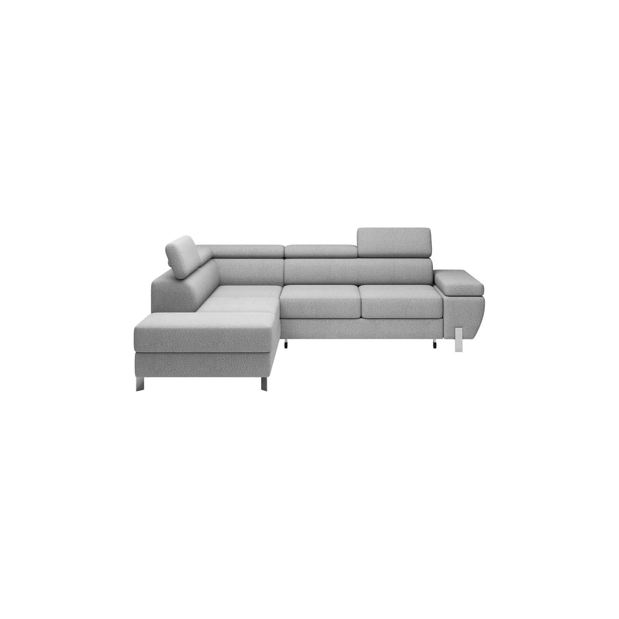 Coltar extensibil MOLINA L, personalizabil materiale gama Oferta Avantaj, cu lada depozitare si tetiere reglabile, 263x210x90 cm