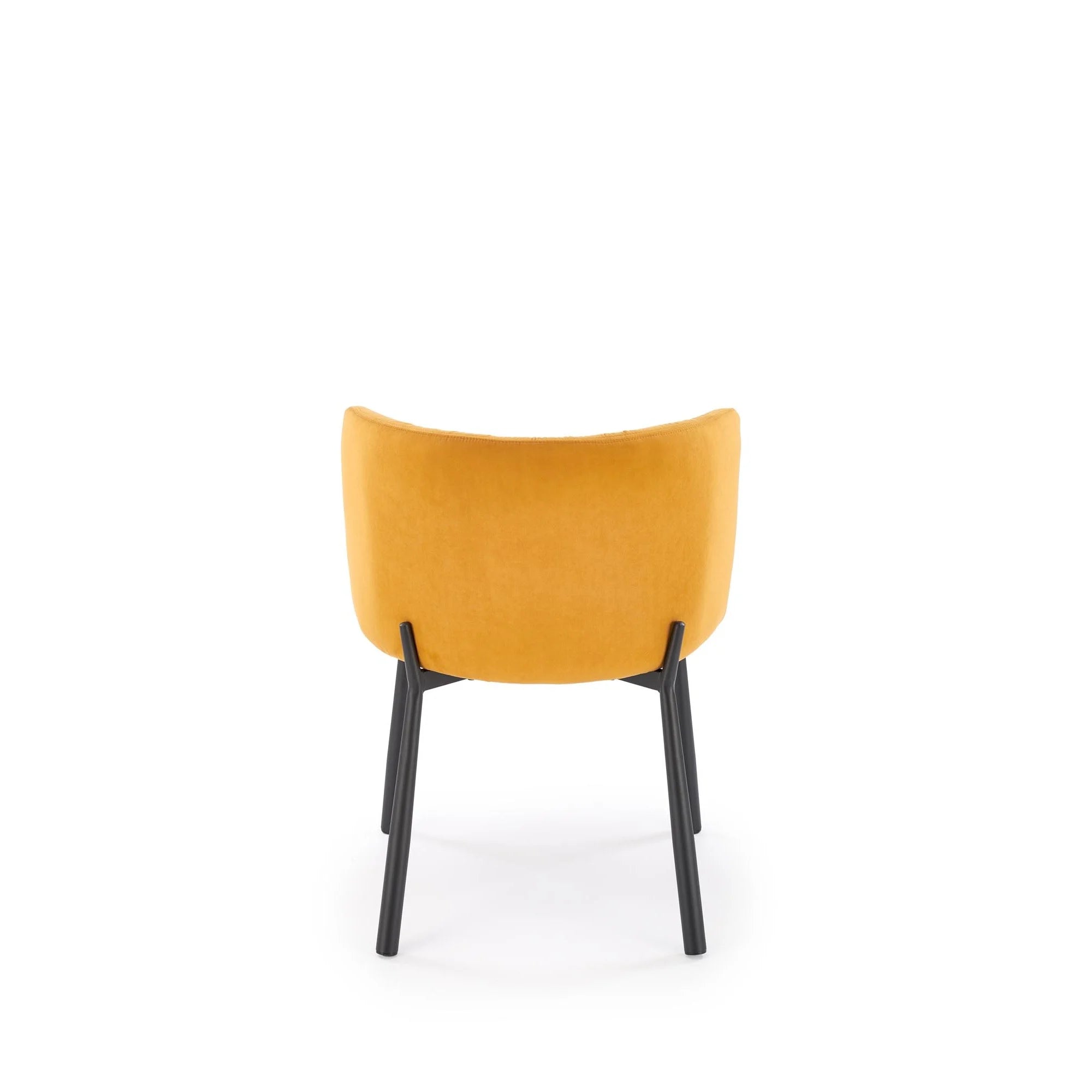 Scaun K531, galben mustar/negru, stofa catifelata/metal, 60x58x76 cm