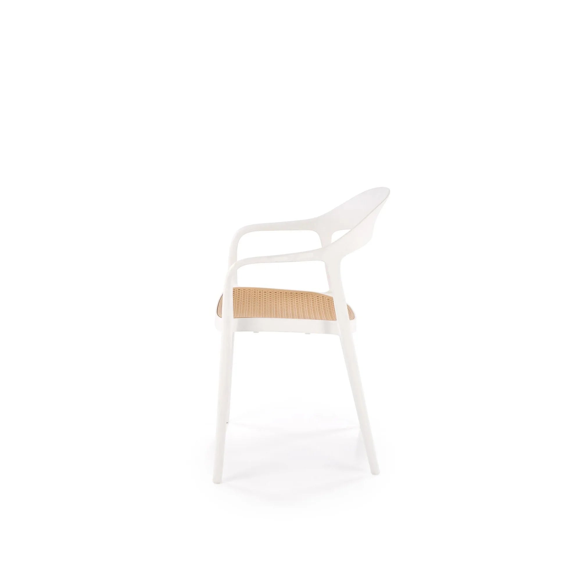 Scaun de gradina K530, stejar/alb, polipropilena, 57x52x80 cm
