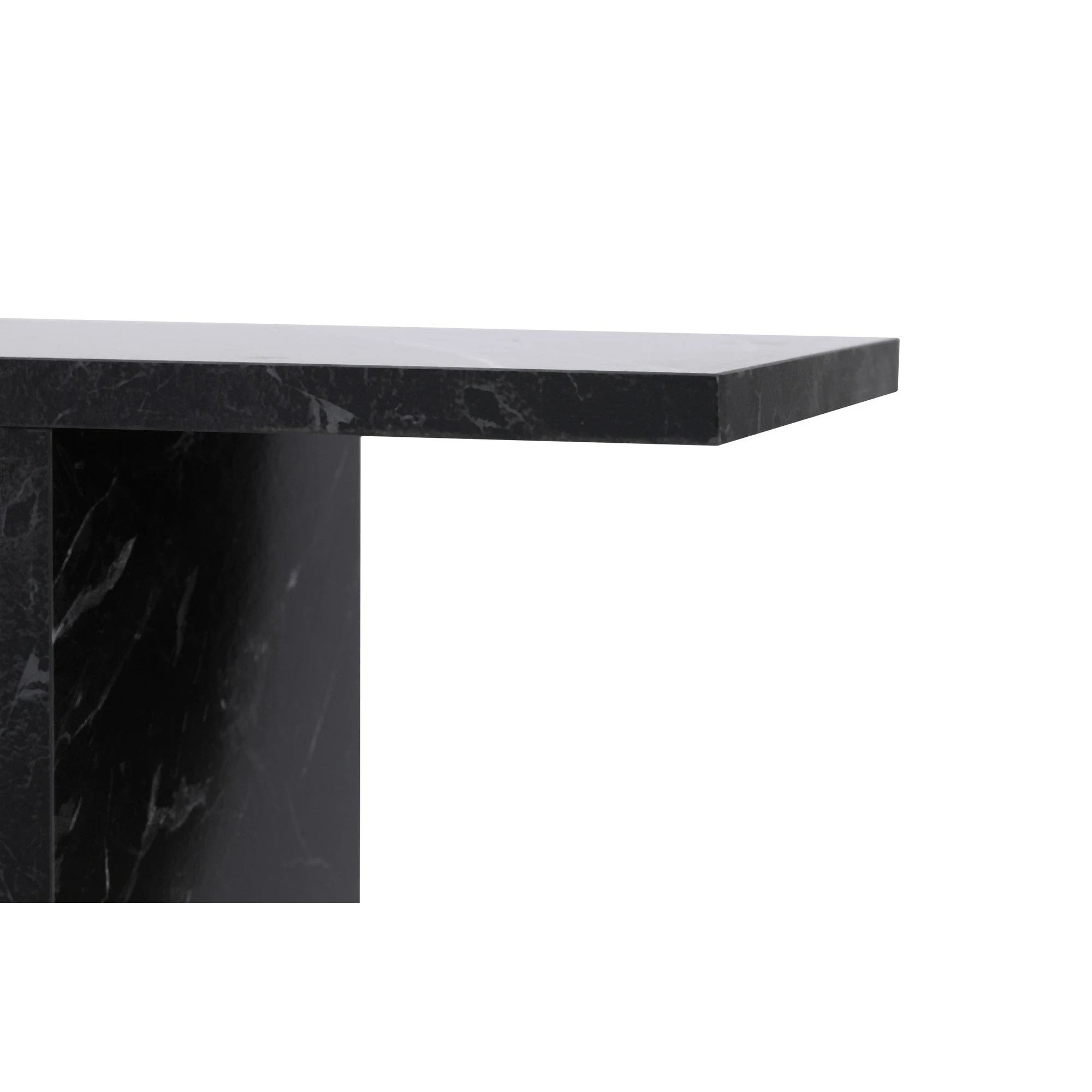 Masuta laterala LIFE, negru cu efect de marmura, PAL melaminat, 60x20x60 cm