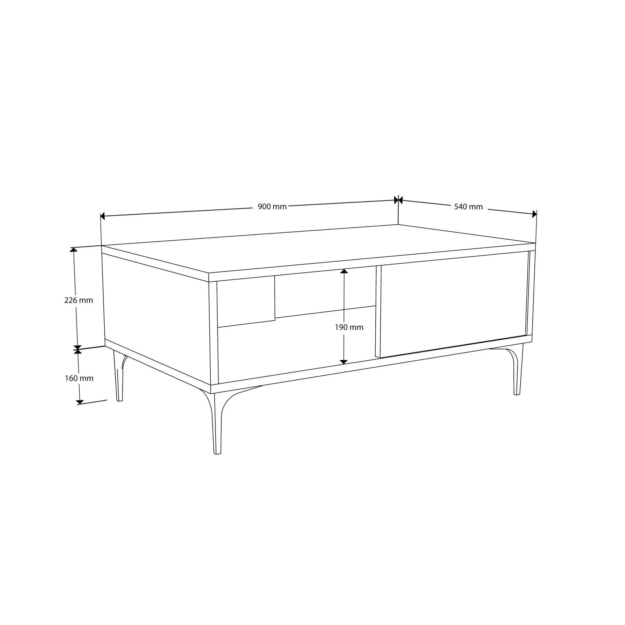 Masuta cafea BENITO 2096, nuc, PAL melaminat, 90x54x39 cm