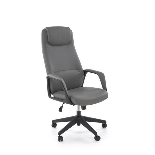 Scaun birou RAZOR, gri/negru, piele ecologica, 66x73x116-124 cm
