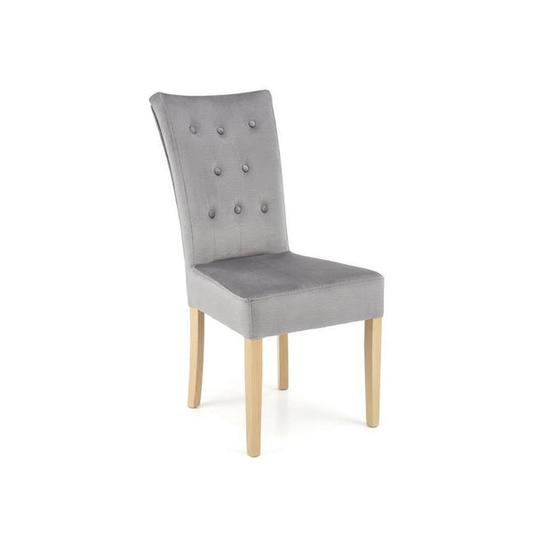 Scaun VERMONT, gri/stejar, stofa catifelata/lemn, 48x69x98 cm