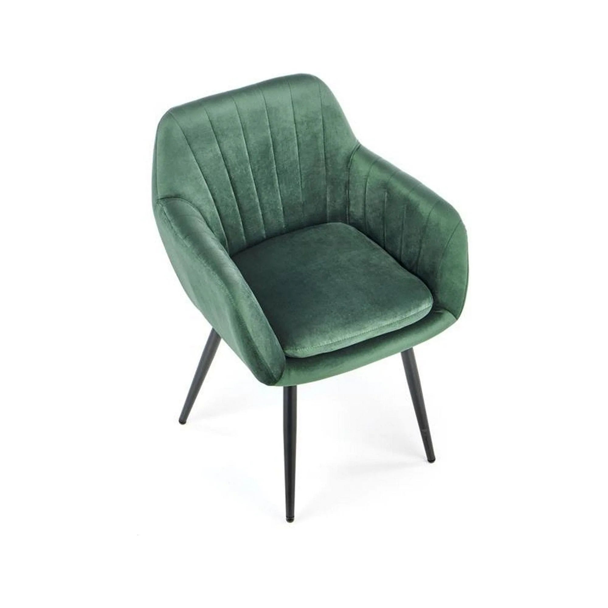 Scaun K429, verde/negru, stofa catifelata/metal, 58x53x80 cm