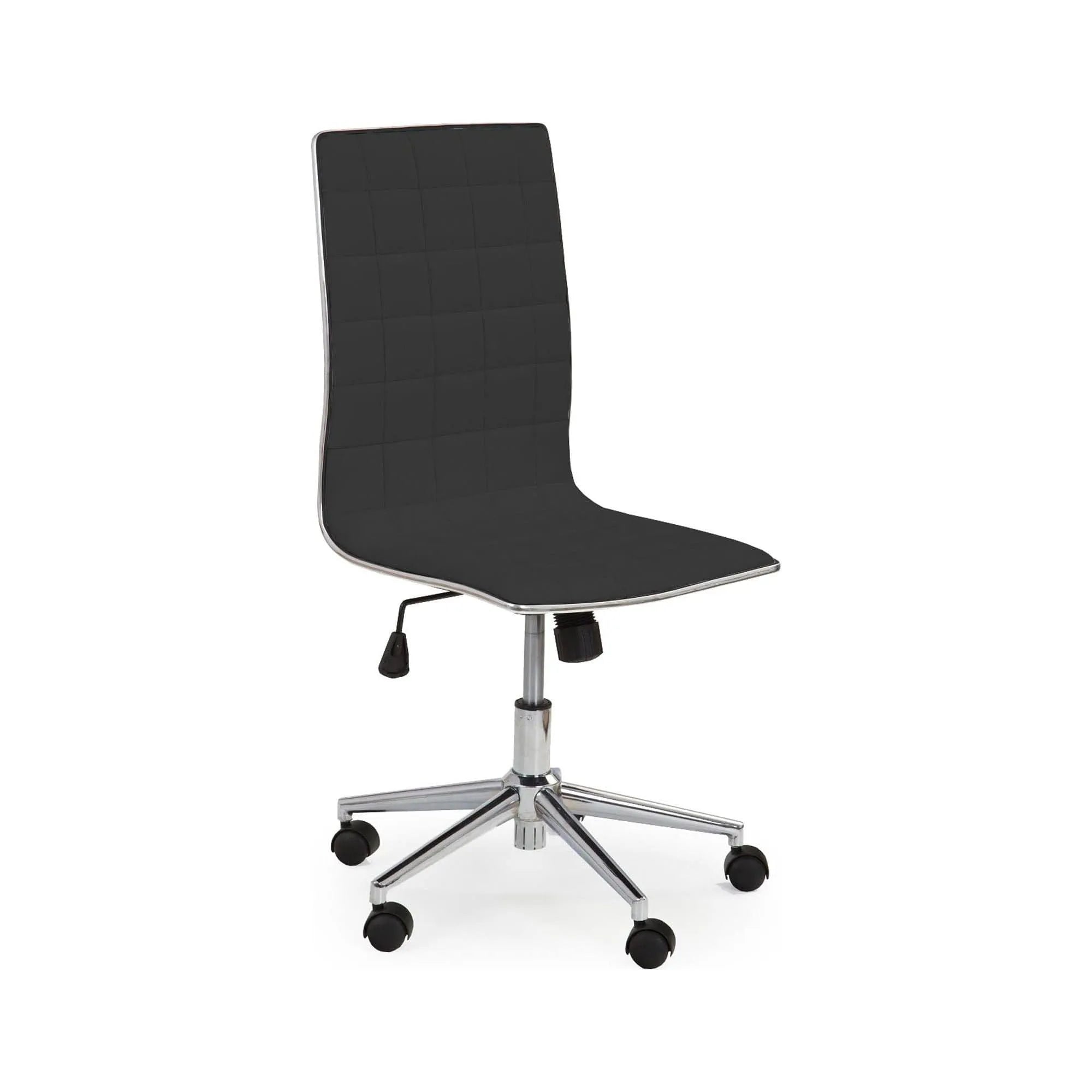 Scaun de birou TIROL, negru, piele ecologica/metal, 44X46X97/107 cm