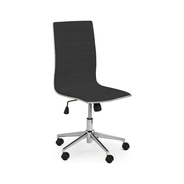 Scaun de birou TIROL, negru, piele ecologica/metal, 44X46X97/107 cm