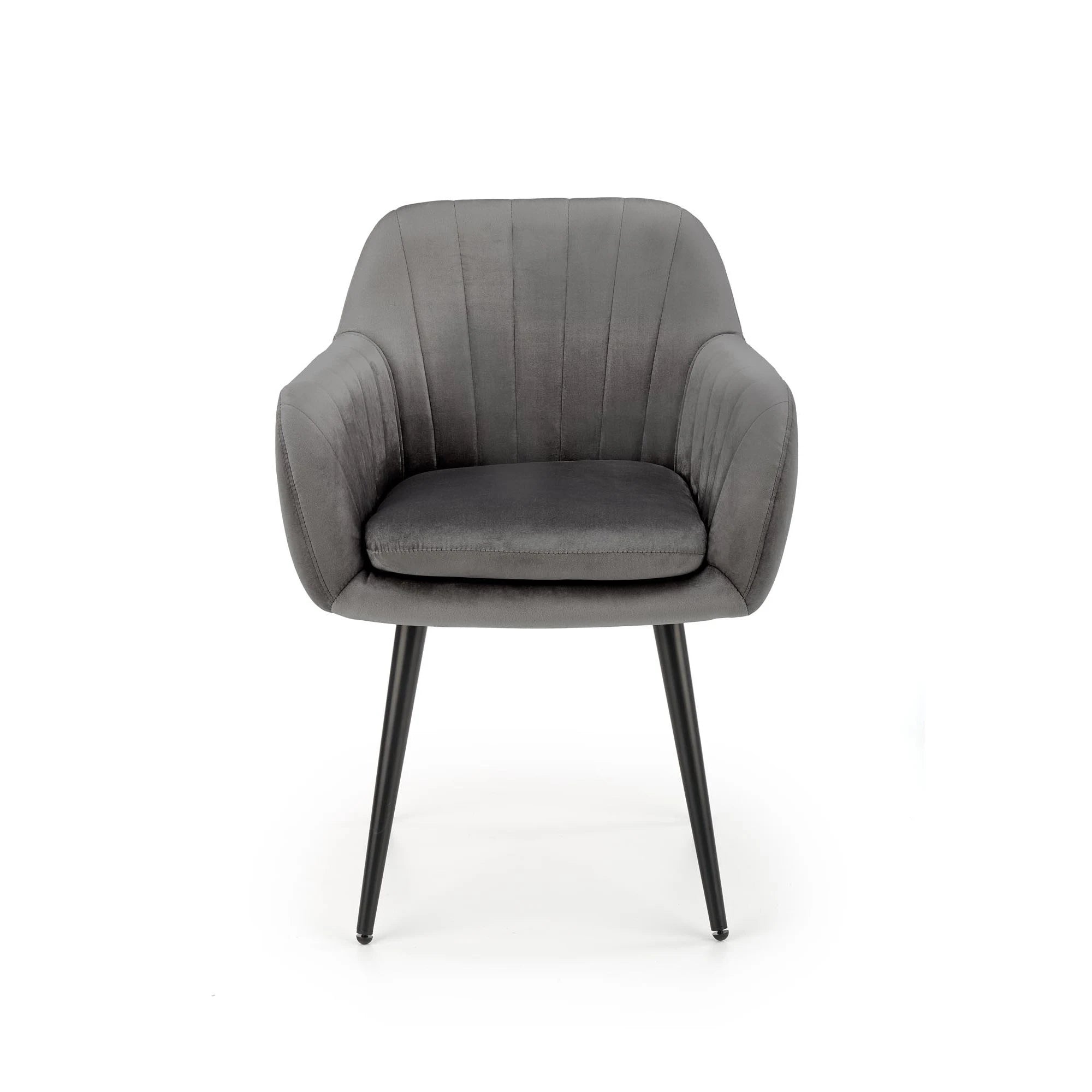 Scaun K429, gri, stofa catifelata/metal, 58x53x80 cm