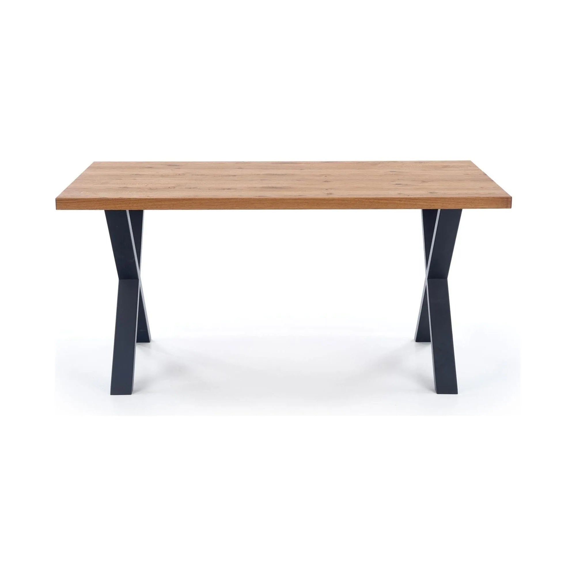Masa extensibila XAVIER, stejar deschis/negru, lemn/otel, 160/250x90x76 cm