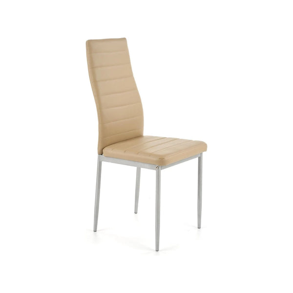 Scaun bucatarie K70, maro deschis/gri, metal/piele ecologica, 41x50x98 cm