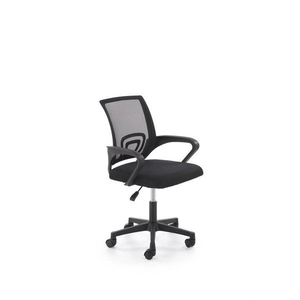 Scaun birou GIMLI, negru, stofa clasica/plastic, 60x53x84/94 cm