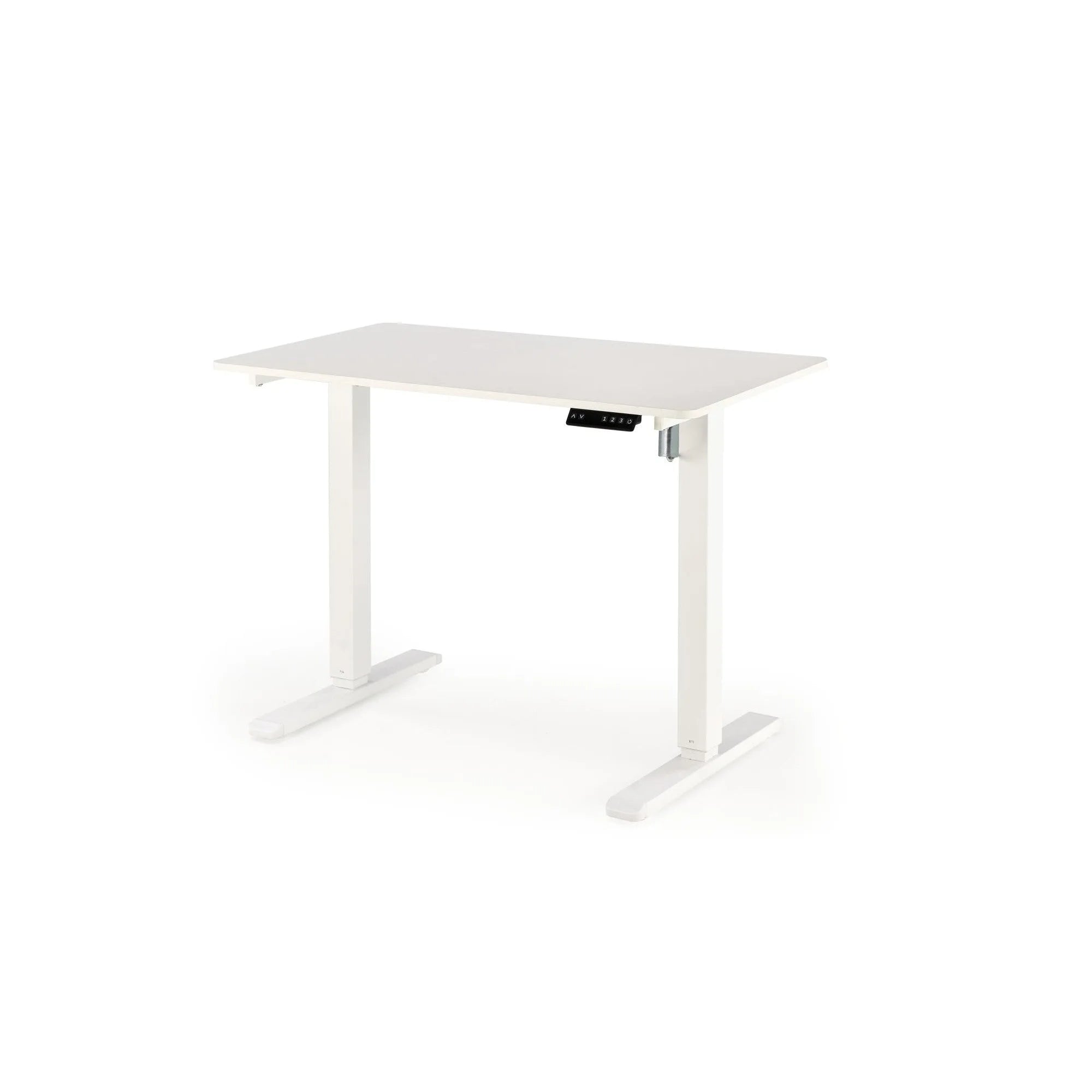 Masa birou B53, alb, PAL melaminat/metal, 105x56x73/118 cm
