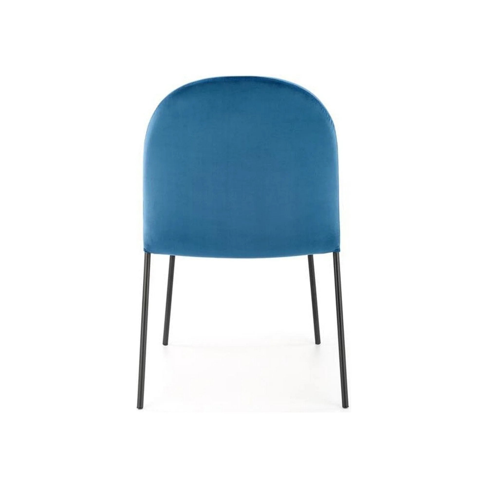 Scaun K443, albastru/negru, stofa catifelata/metal, 50x58x84 cm