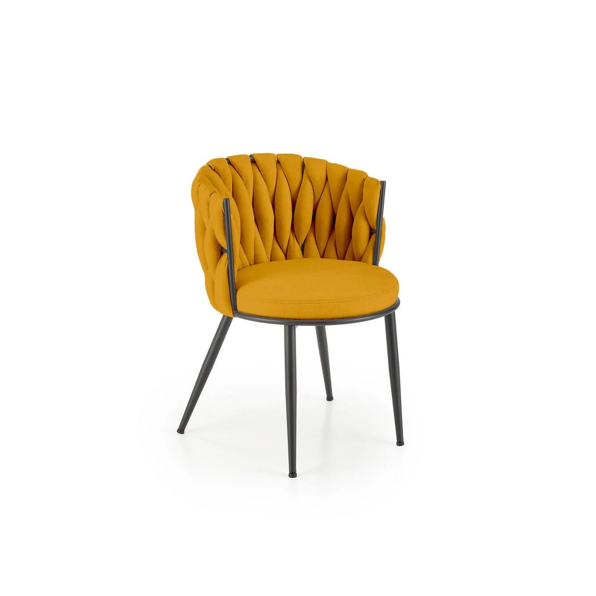 Scaun K516, galben/negru, stofa clasica/metal, 57x60x79 cm