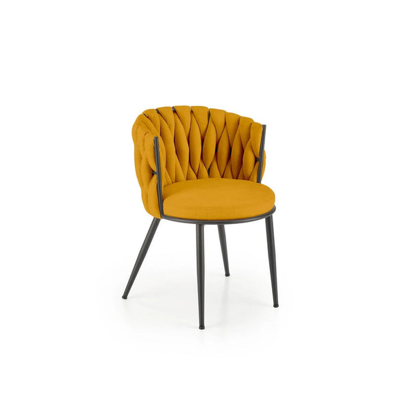 Scaun K516, galben/negru, stofa clasica/metal, 57x60x79 cm