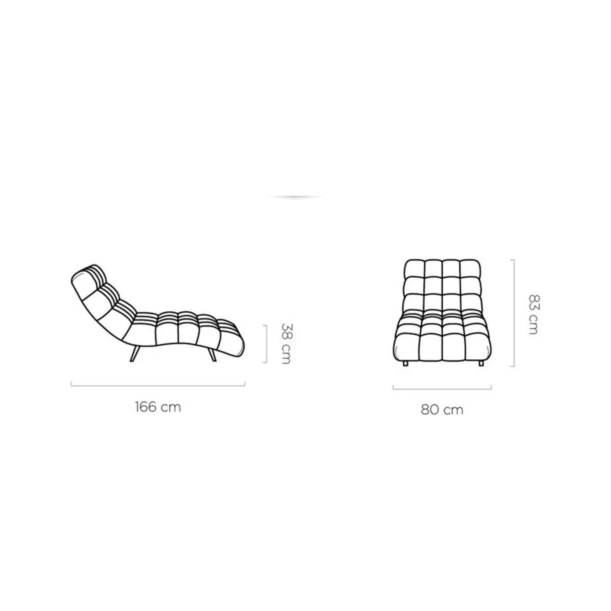 Sezlong DELPHI 80, personalizabil materiale Gama Premium, 80x166x83 cm