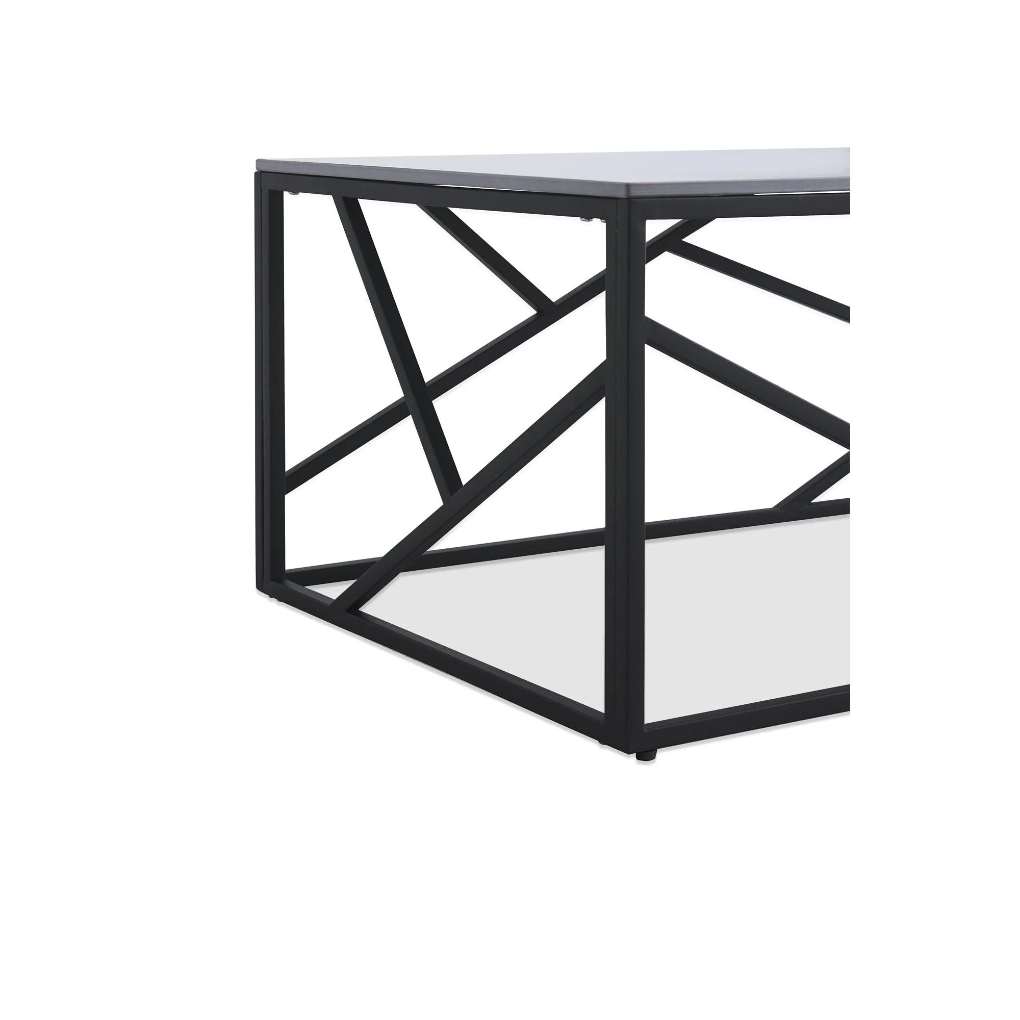 Masuta cafea UNIVERSE 2, gri/negru, ceramica/metal, 120x60x45 cm
