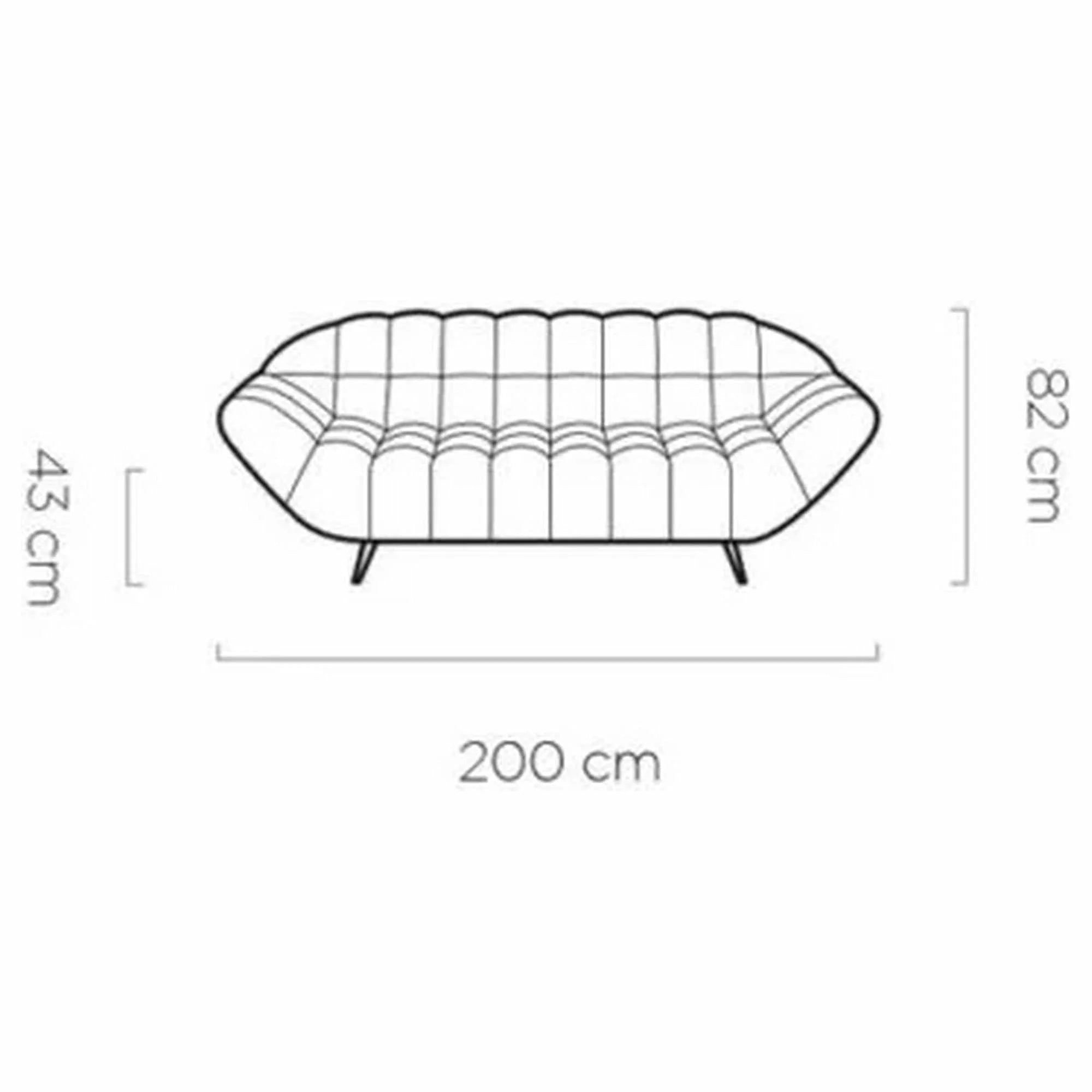 Canapea fixa GAPPA 2, personalizabil materiale gama Premium, 200x94x82 cm