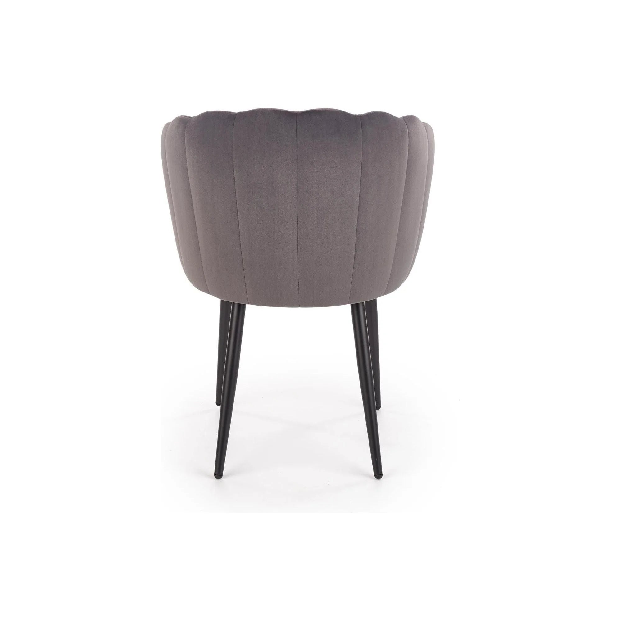 Scaun tapitat K386, gri inchis/negru, stofa catifelata/metal, 60x58x84 cm