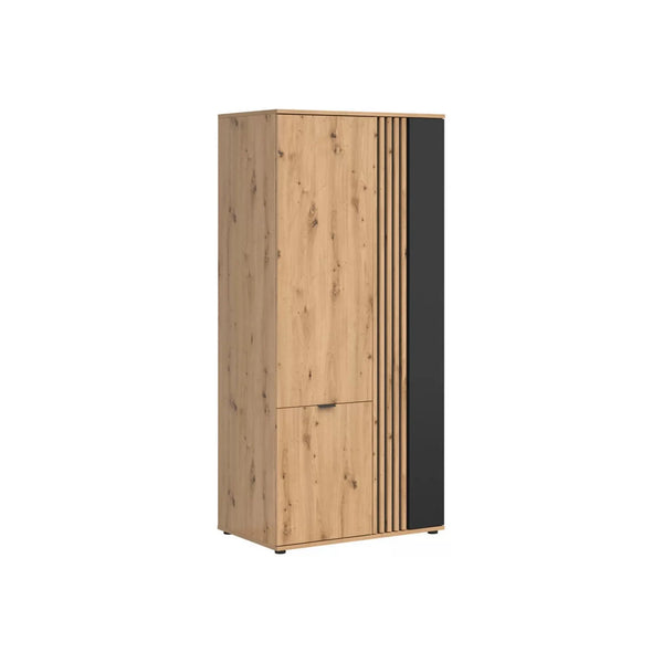Dulap VABRES, stejar artisan/negru mat, PAL laminat, 91x56x196 cm