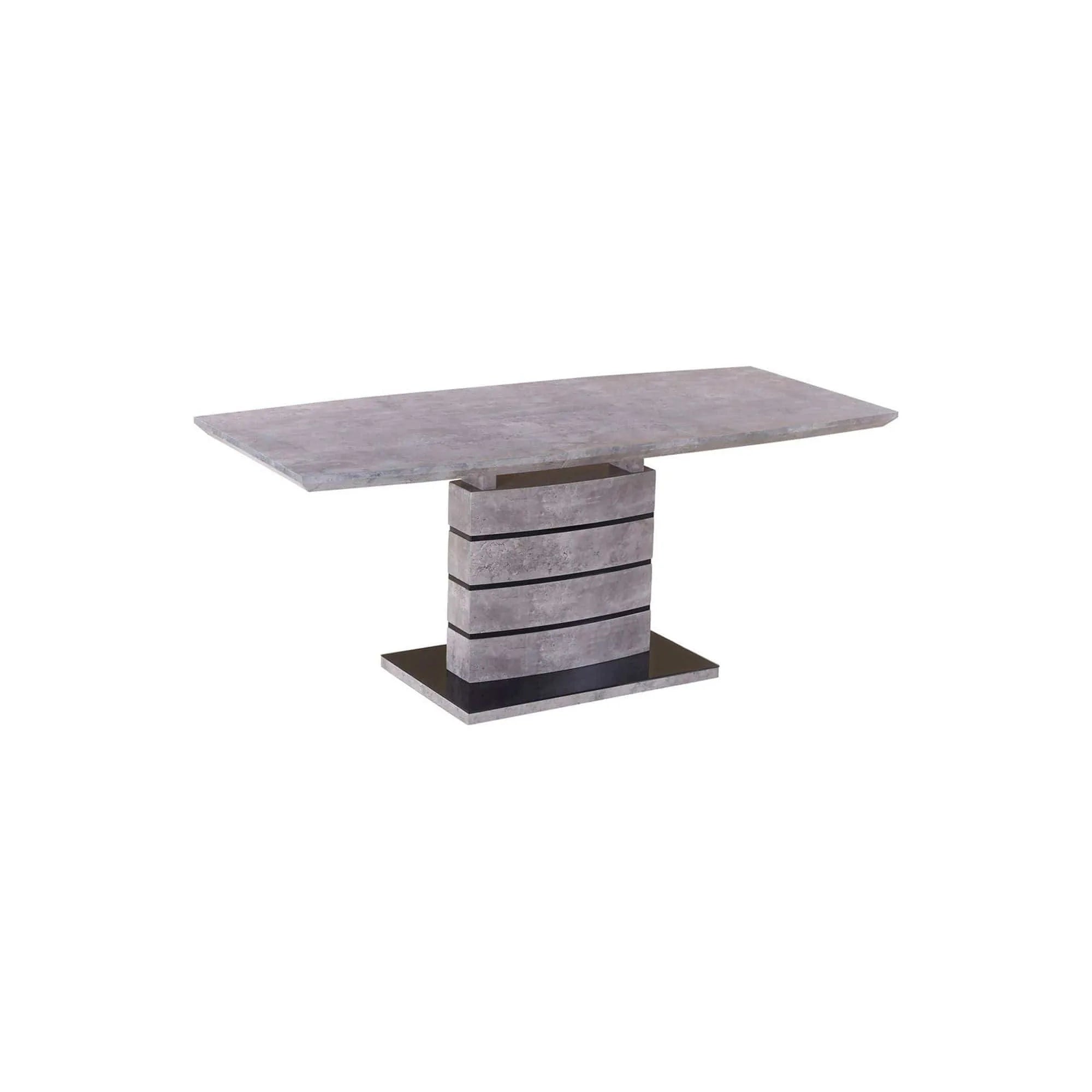 Masa extensibila LEONARDO, gri beton/negru, 140/180x80x76 cm