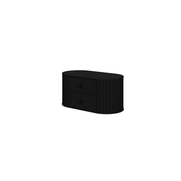 Dulap baie VENEZIA, negru mat, PAL laminat, cu 2 sertare, pentru lavoar, 95x48x45 cm
