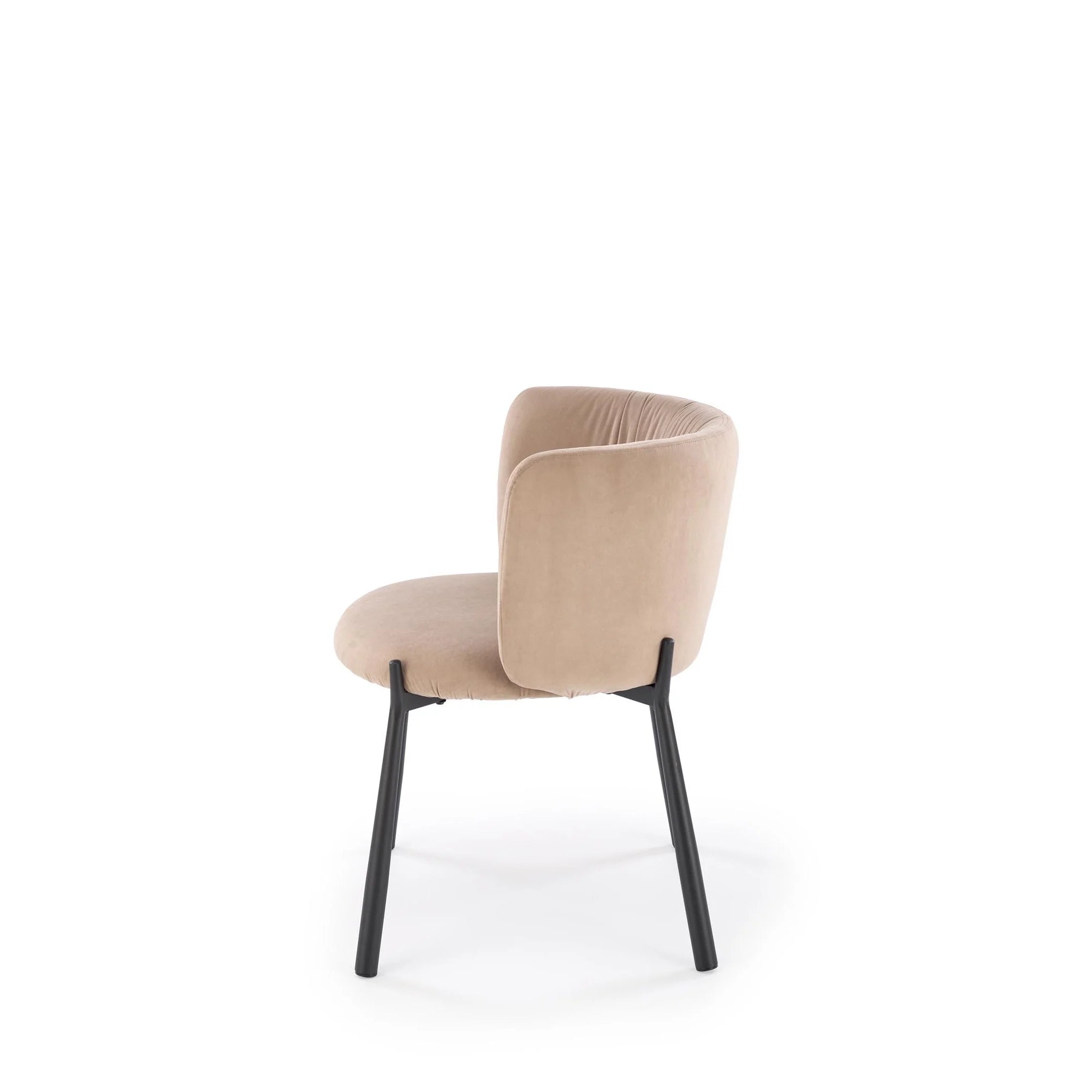Scaun K531, bej/negru, stofa catifelata/metal, 60x58x76 cm