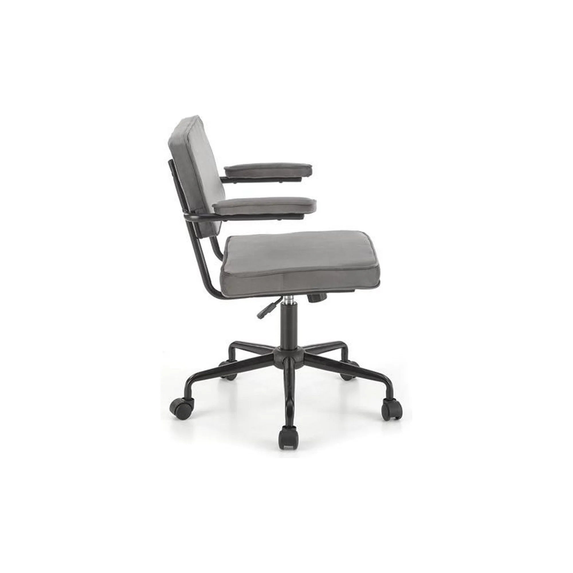 Scaun birou FIDEL, gri/negru, stofa clasica/metal, 62x56x81/91 cm