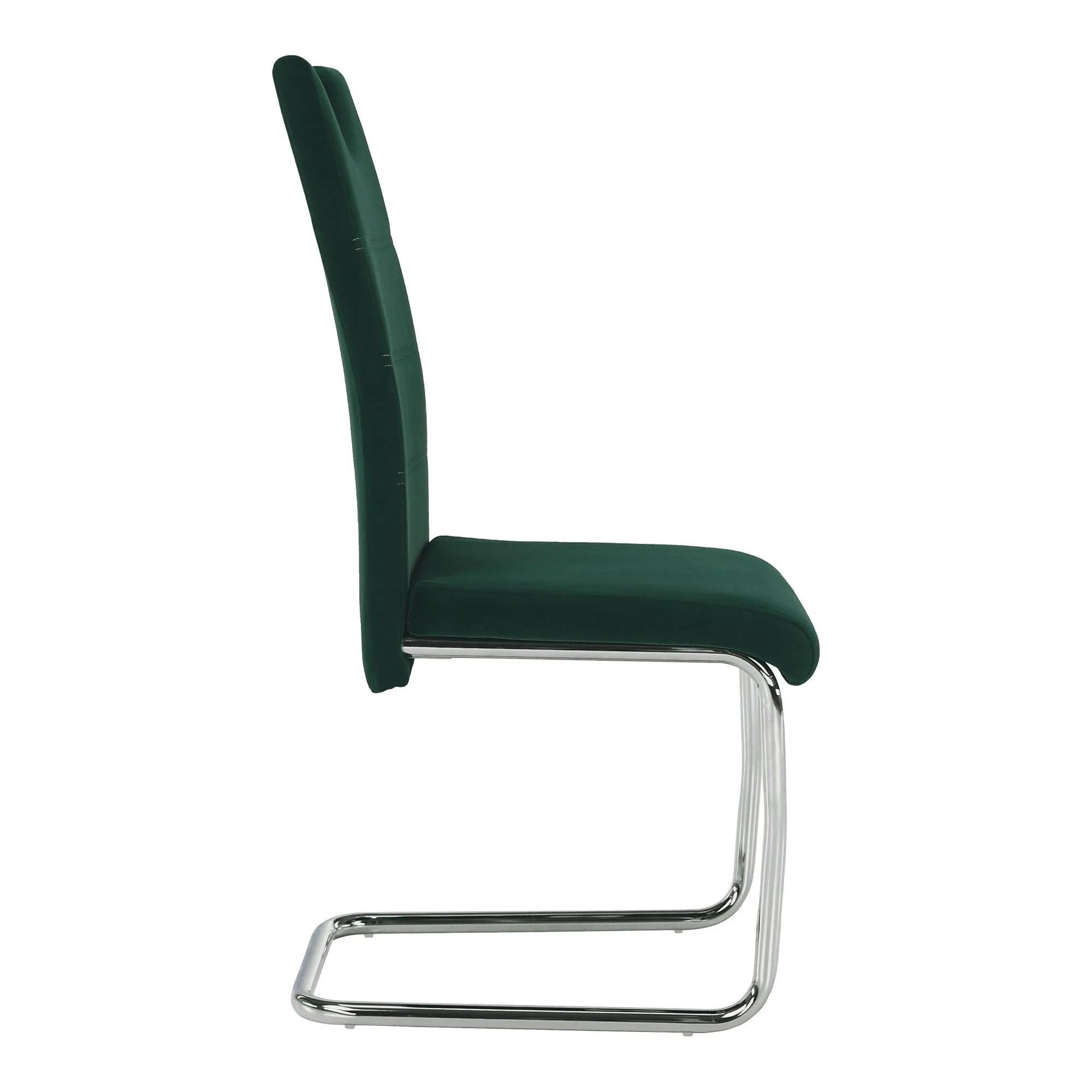 Scaun ABIRA NEW, verde smarald/crom, stofa catifelata/metal, 43x44x96 cm