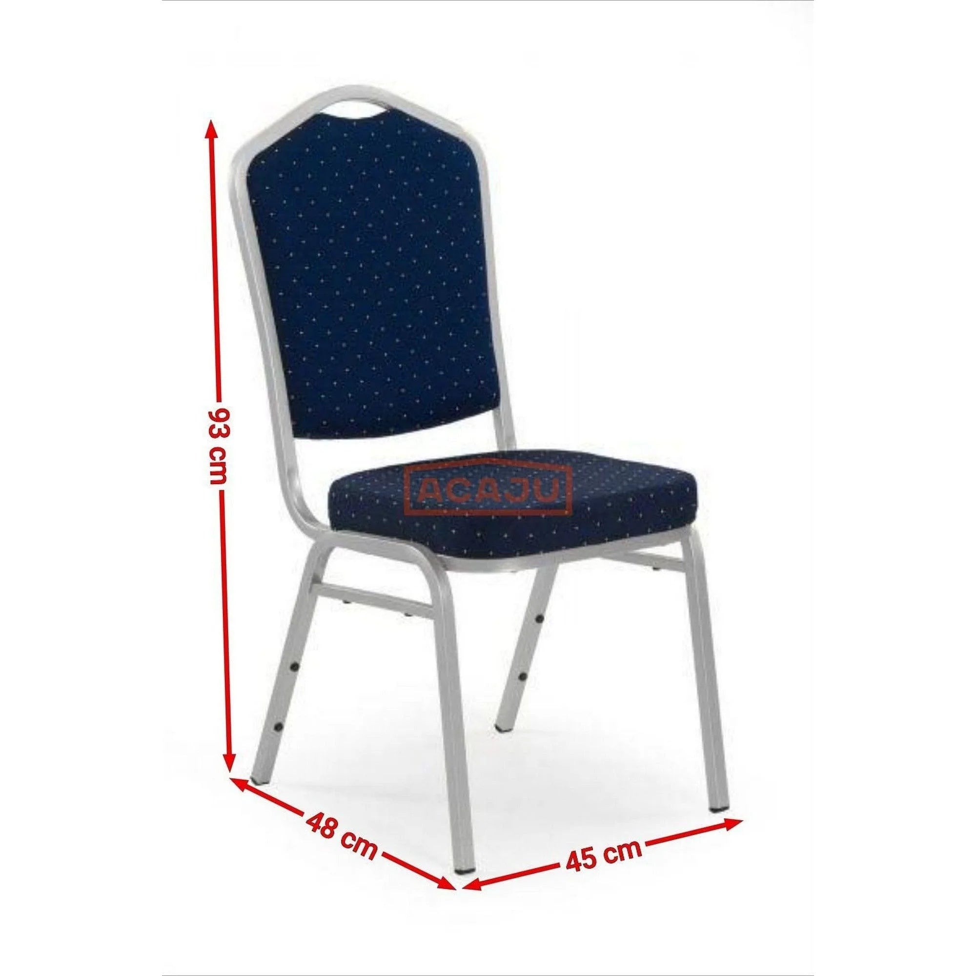 Scaun K66-S, albastru/argintiu, stofa clasica/metal, 45X48X93 CM