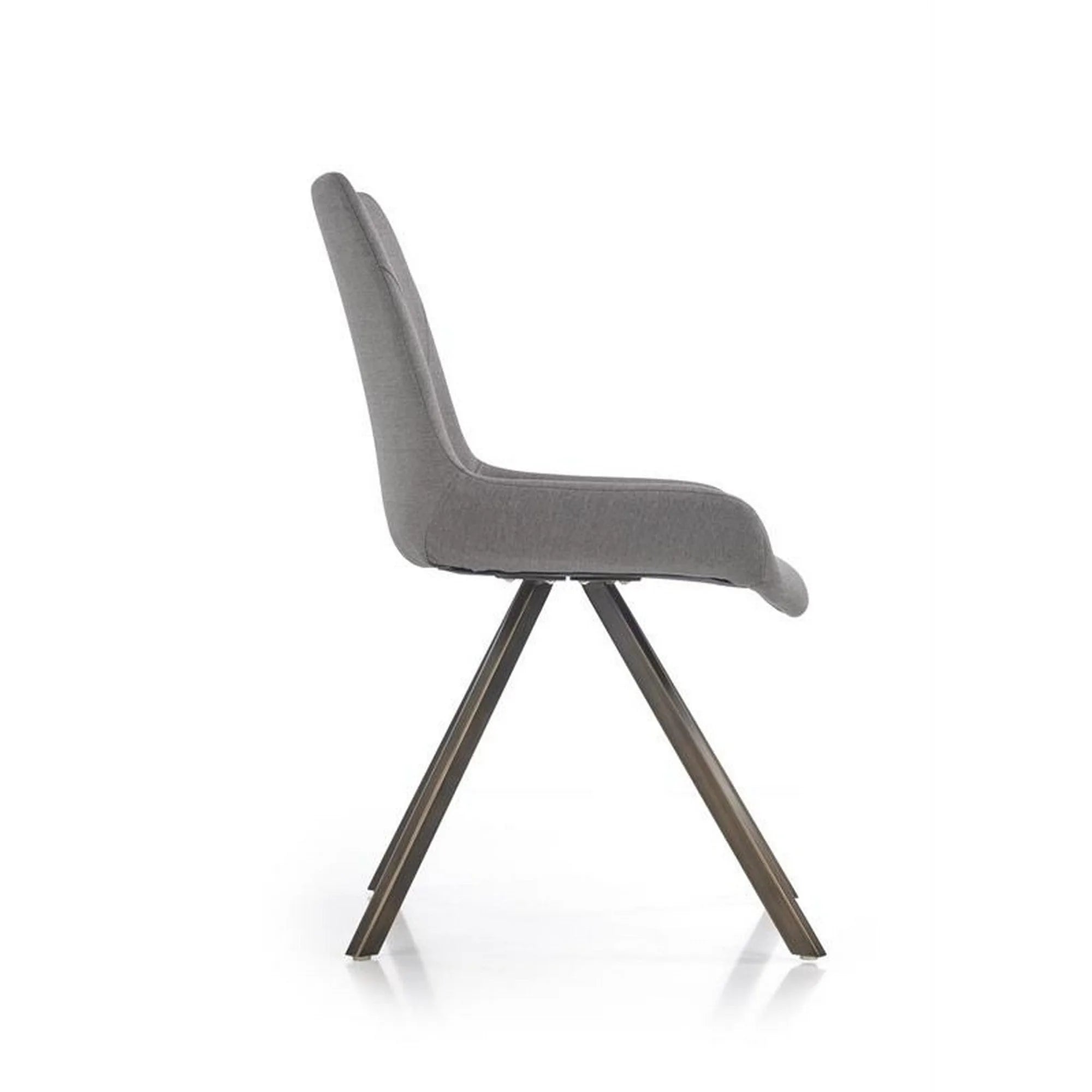 Scaun tapitat K290, gri/auriu antic, stofa clasica/metal, 56X59X86 CM
