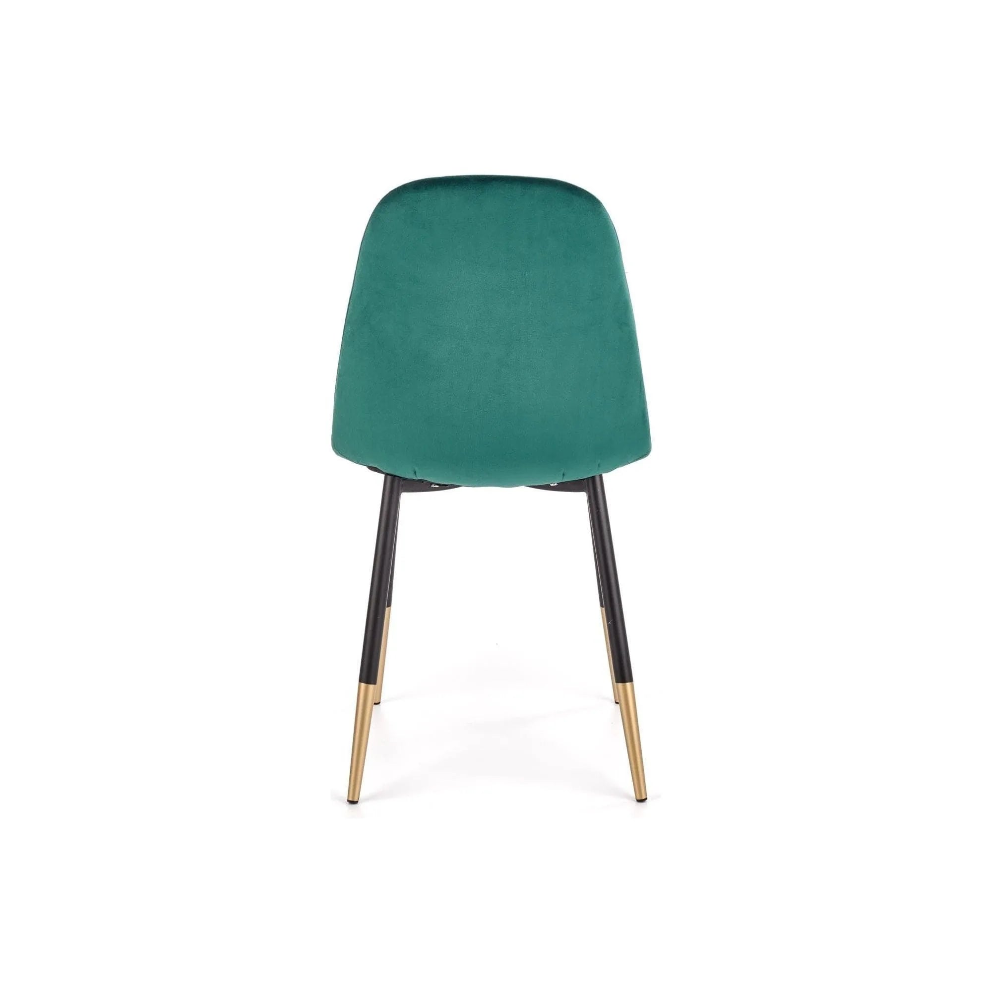 Scaun tapitat K379, verde/negru, stofa catifelata/metal, 45x48x88 cm