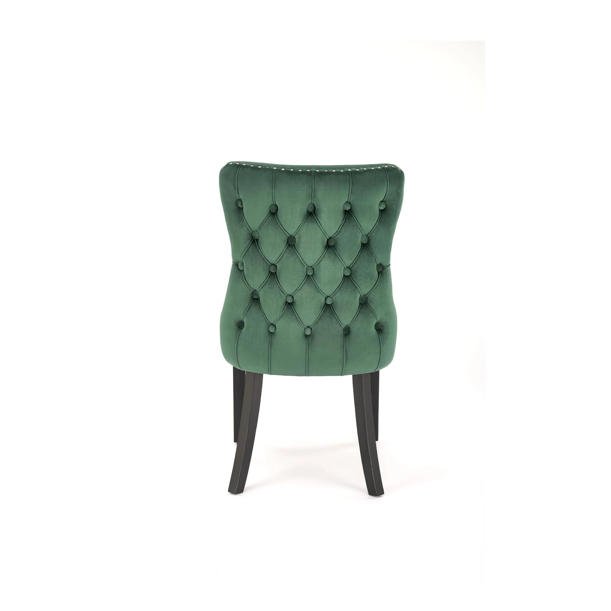 Scaun ALDA, verde inchis/negru, stofa catifelata/lemn, 50x62x95 cm