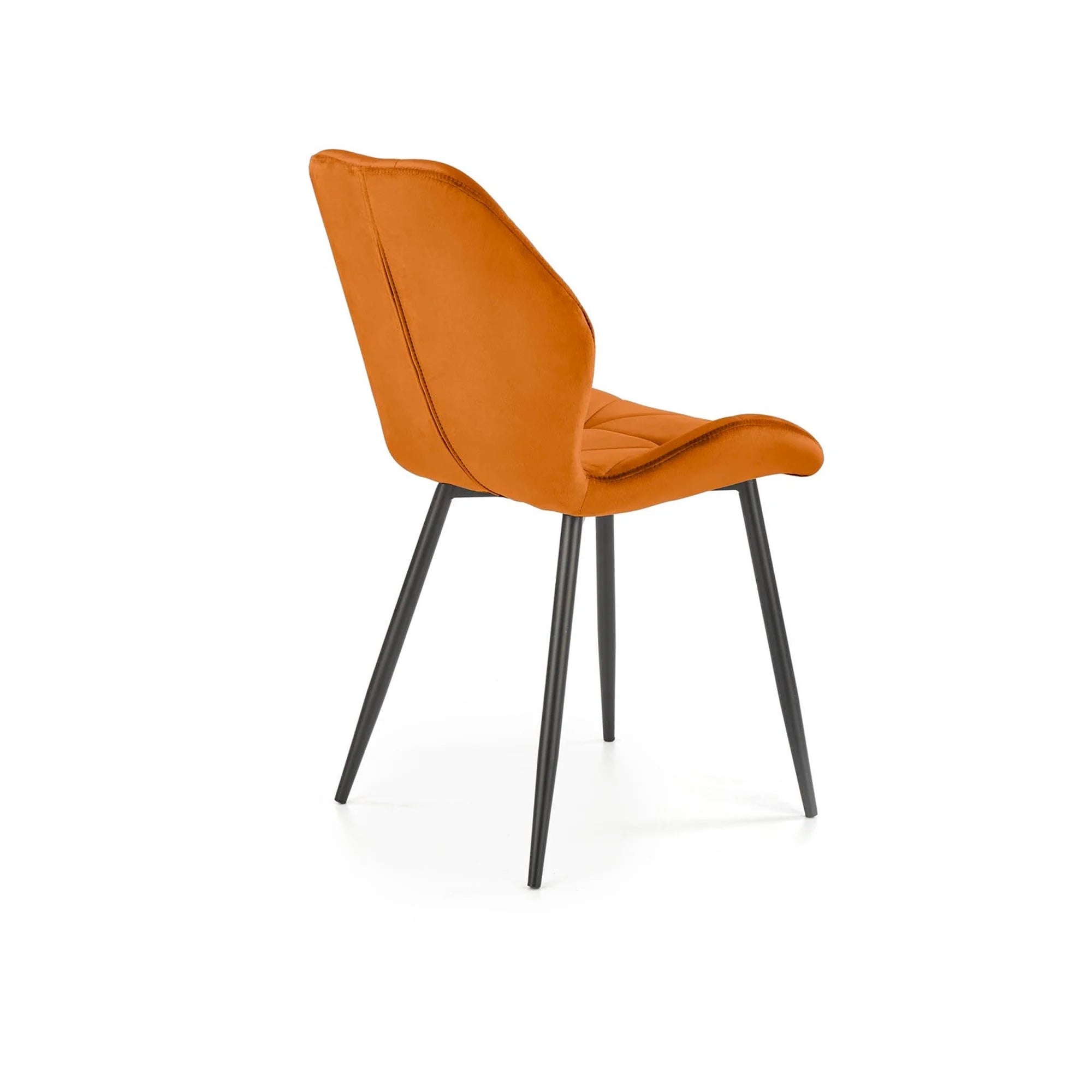 Scaun K453, caramiziu, stofa catifelata/metal, 48x53x86 cm
