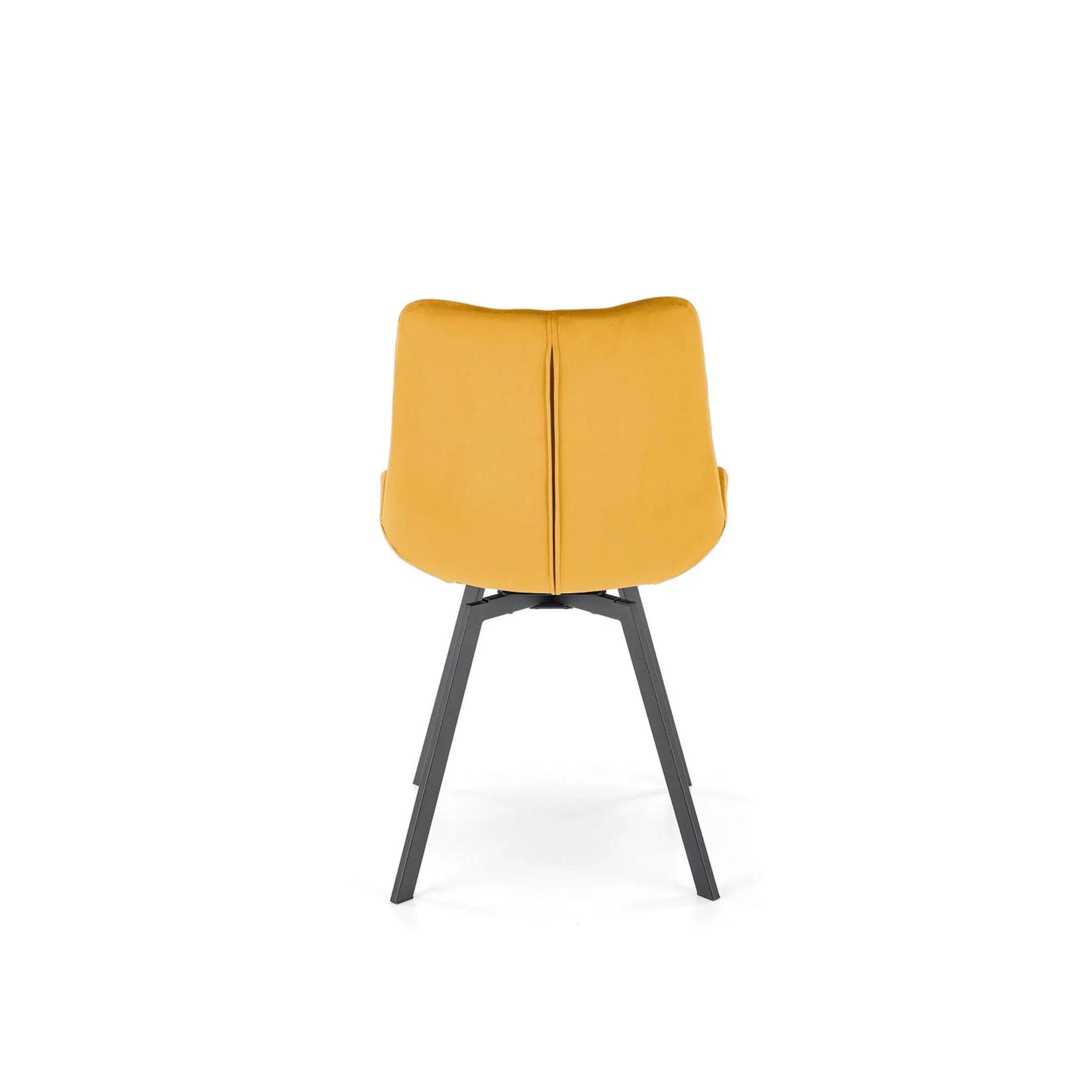 Scaun rotativ K519, galben/negru, stofa catifelata/metal, 54x63x86 cm