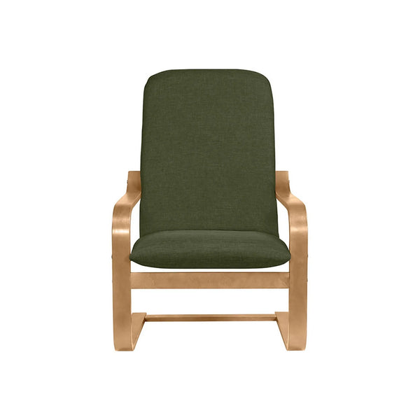 Fotoliu ANIA, verde/stejar, stofa clasica/lemn, 67x74x100 cm