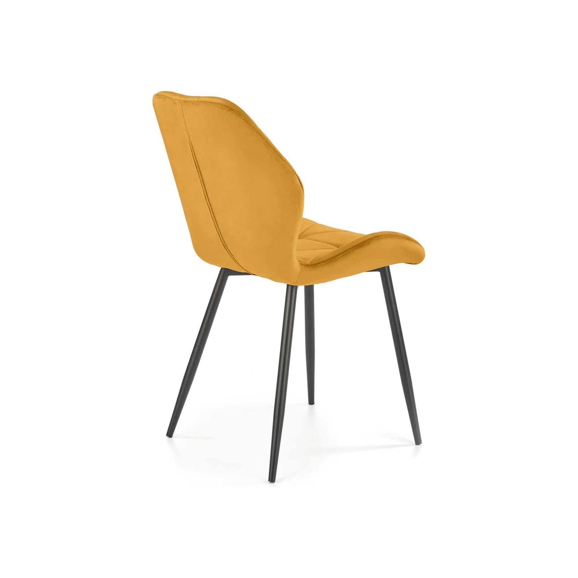 Scaun K453, galben mustar, stofa catifelata/metal, 48x53x86 cm