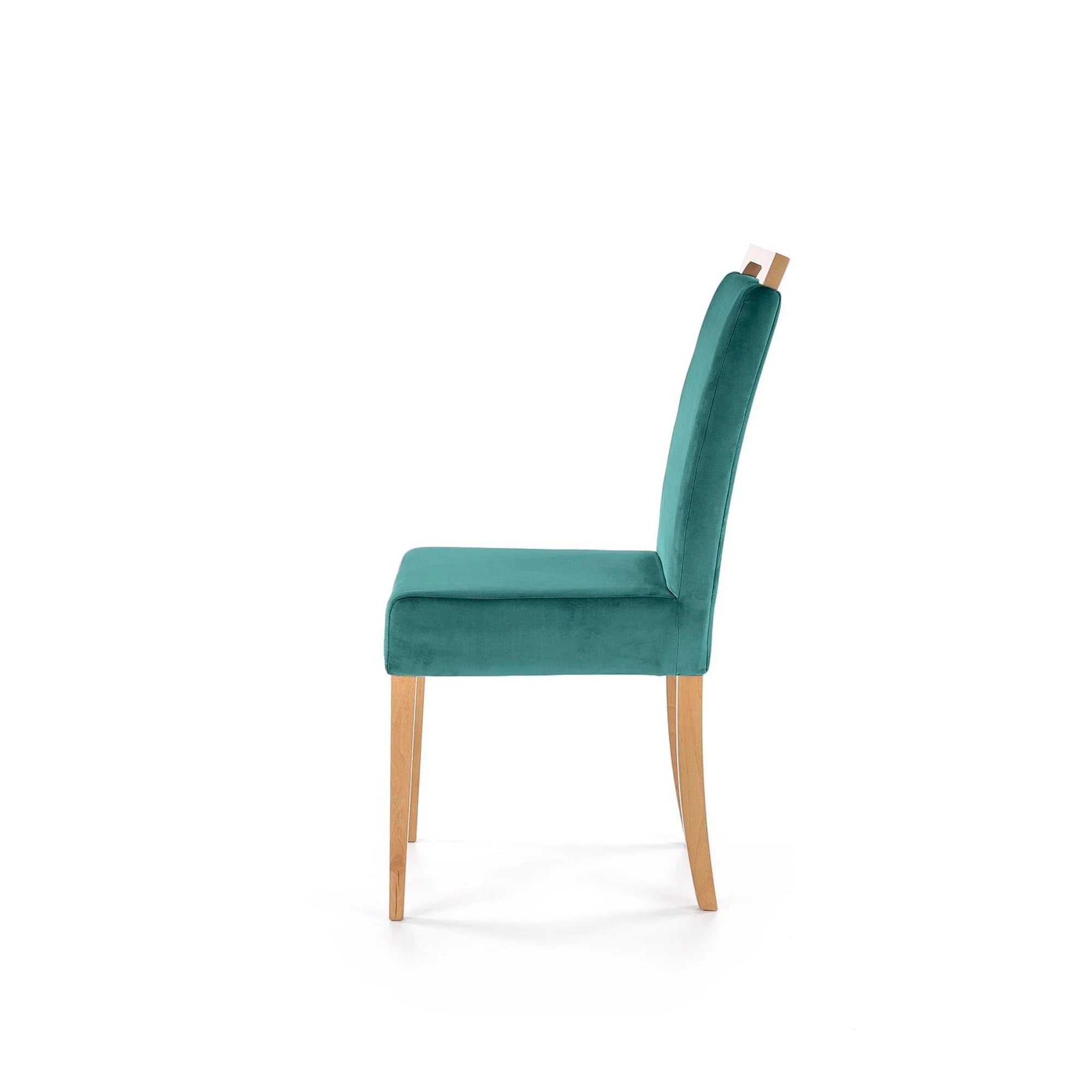 Scaun CLARION, verde/stejar, stofa catifelata/lemn, 42x58x97 cm