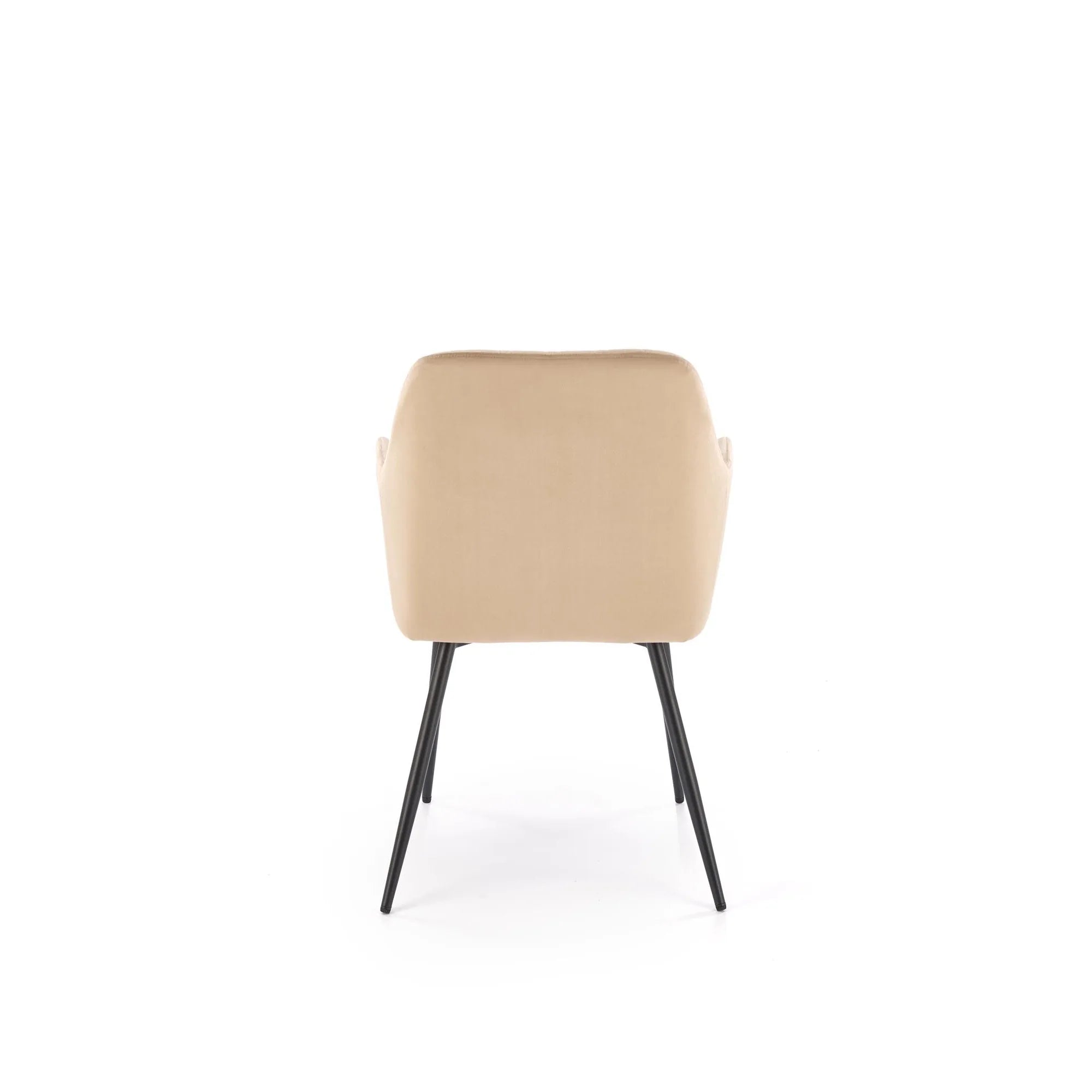 Scaun K558, bej/negru, stofa catifelata/metal, 59x60x86 cm