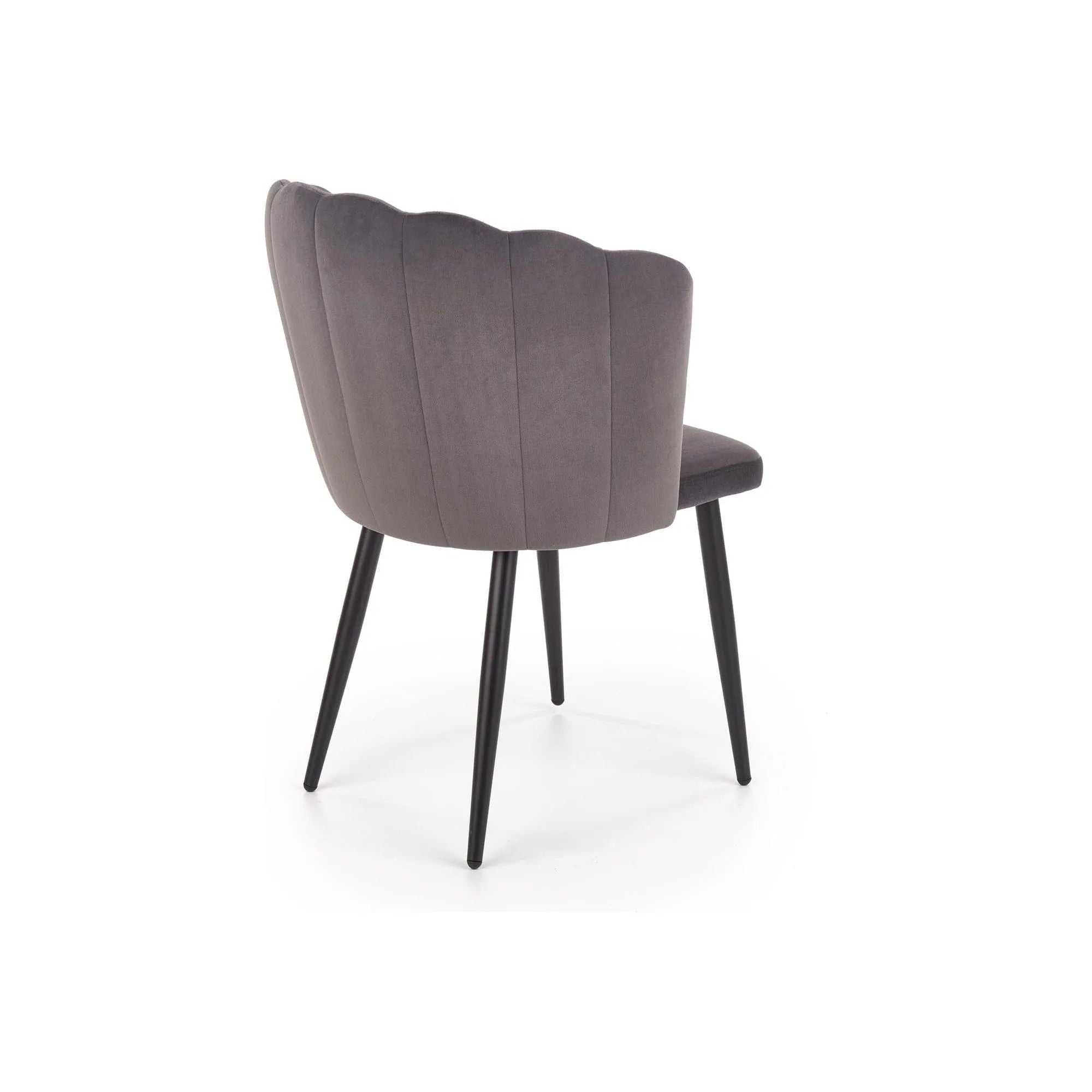 Scaun tapitat K386, gri inchis/negru, stofa catifelata/metal, 60x58x84 cm