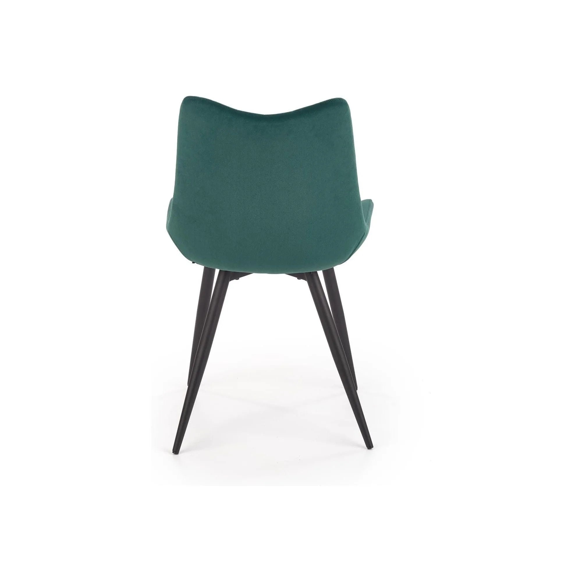 Scaun tapitat K388, verde/negru, stofa catifelata/metal, 53x61x87 cm