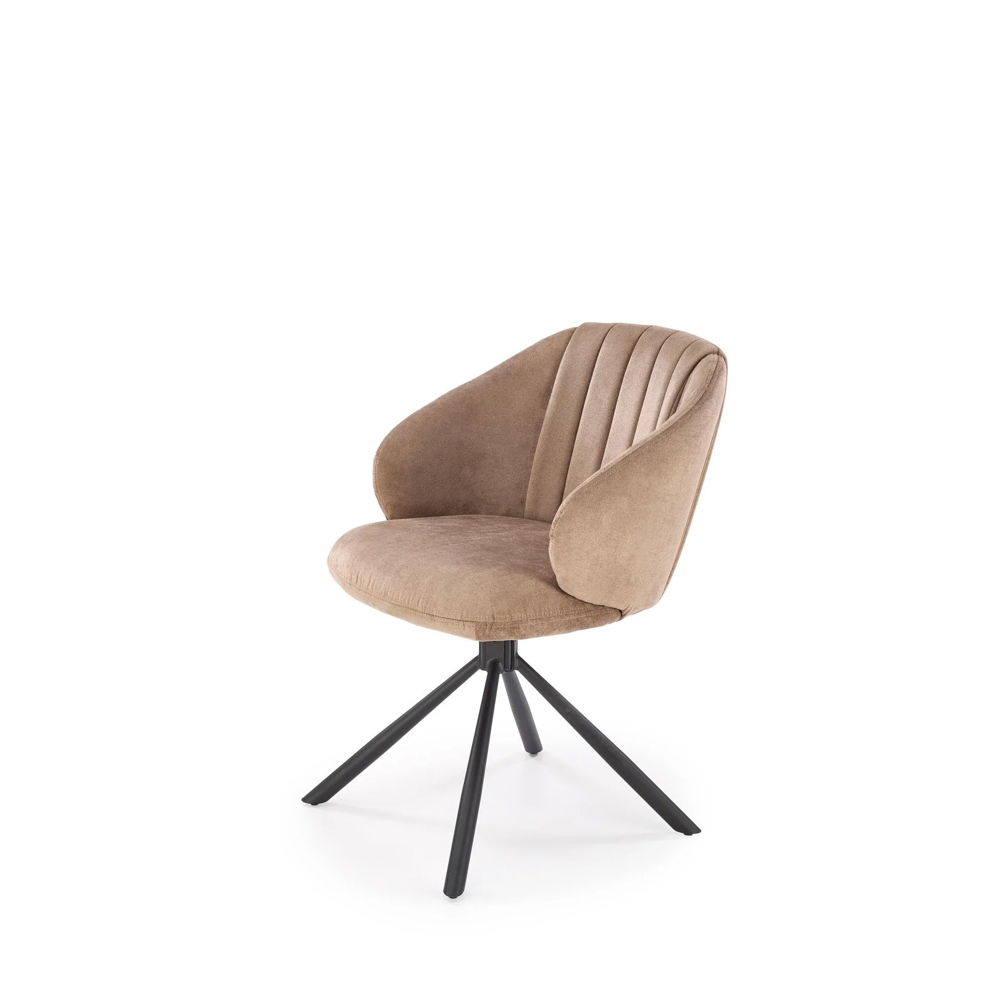 Scaun rotativ K533, cappuccino/negru, stofa clasica/metal, 57x60x80 cm